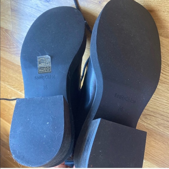 See By Chloe Katerina Leather Combat Boots - Picture 9 of 13